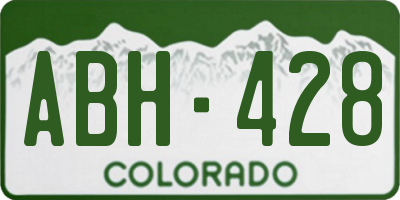 CO license plate ABH428
