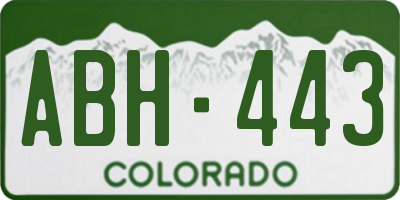 CO license plate ABH443