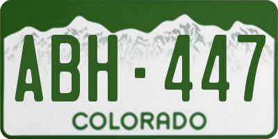 CO license plate ABH447