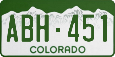 CO license plate ABH451
