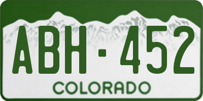 CO license plate ABH452
