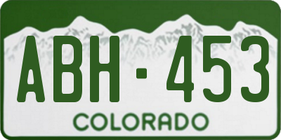 CO license plate ABH453