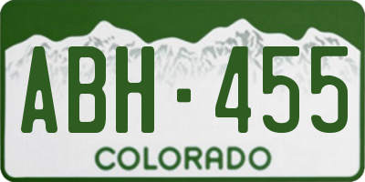 CO license plate ABH455