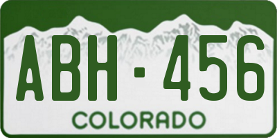 CO license plate ABH456