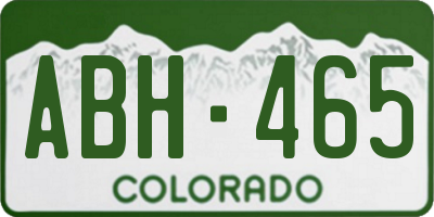 CO license plate ABH465