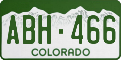 CO license plate ABH466