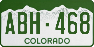 CO license plate ABH468