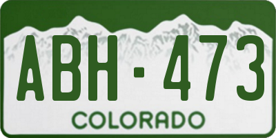 CO license plate ABH473