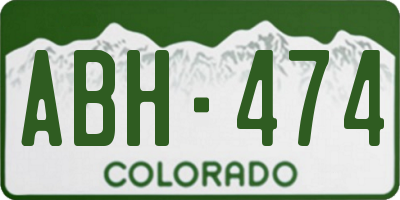 CO license plate ABH474