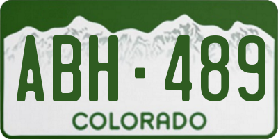 CO license plate ABH489
