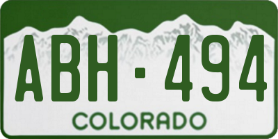 CO license plate ABH494