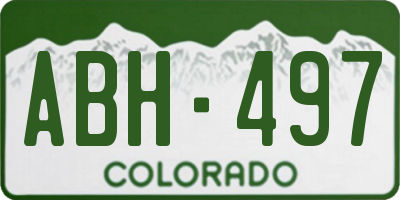 CO license plate ABH497