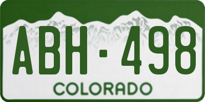 CO license plate ABH498