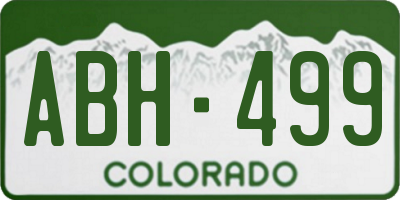 CO license plate ABH499