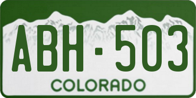 CO license plate ABH503
