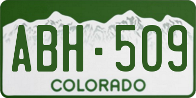 CO license plate ABH509