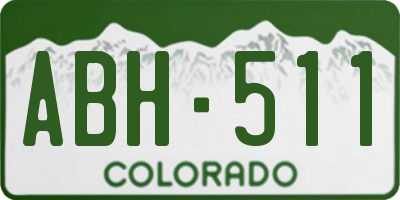 CO license plate ABH511