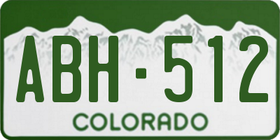 CO license plate ABH512