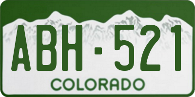 CO license plate ABH521