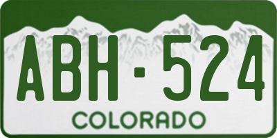CO license plate ABH524