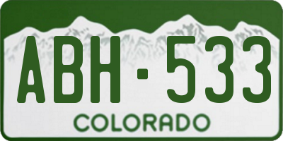 CO license plate ABH533
