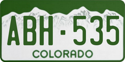 CO license plate ABH535