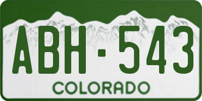CO license plate ABH543