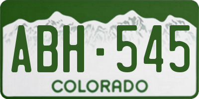 CO license plate ABH545