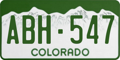 CO license plate ABH547