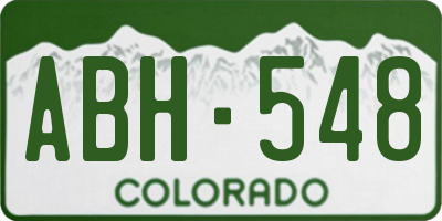 CO license plate ABH548