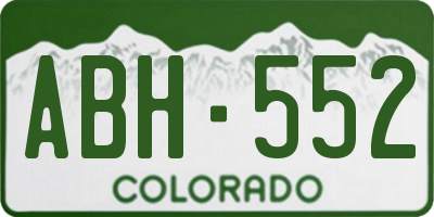 CO license plate ABH552
