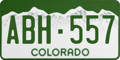 CO license plate ABH557