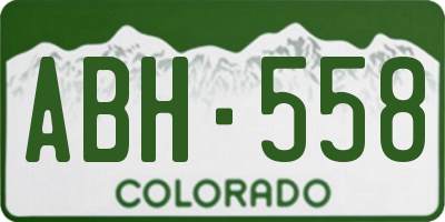 CO license plate ABH558