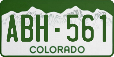 CO license plate ABH561