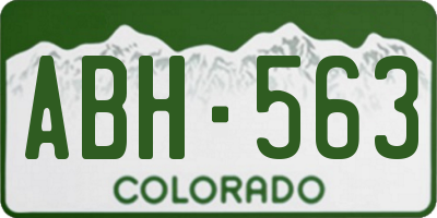 CO license plate ABH563