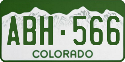 CO license plate ABH566