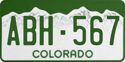 CO license plate ABH567