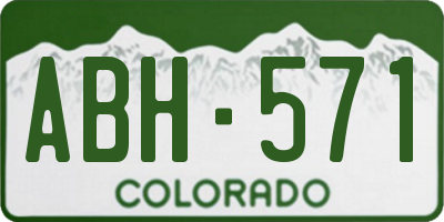 CO license plate ABH571