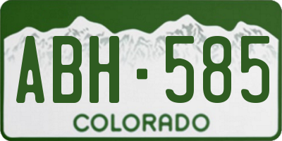 CO license plate ABH585