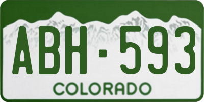 CO license plate ABH593