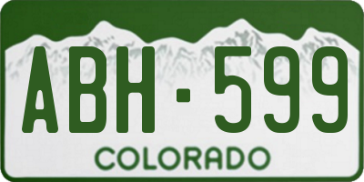 CO license plate ABH599