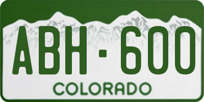 CO license plate ABH600