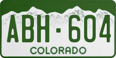 CO license plate ABH604