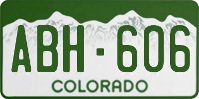 CO license plate ABH606
