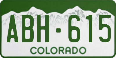 CO license plate ABH615