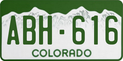 CO license plate ABH616