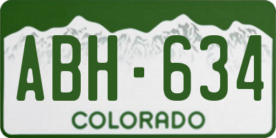 CO license plate ABH634
