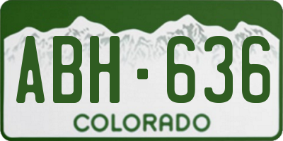 CO license plate ABH636