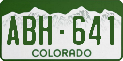 CO license plate ABH641