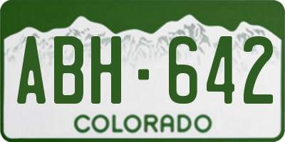 CO license plate ABH642